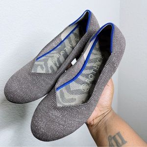 Rothy's Women The Flats Ballet Shoes 7 Gray Purple Office Business